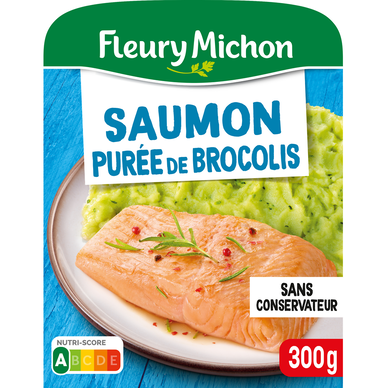 Plat cuisiné Individuel filet de saumon purée de brocolis FLEURY MICHON - 300g