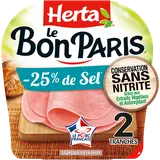 Jambon -25% de sel Conservation Sans Nitrite HERTA Le Bon Paris 2T - 70g