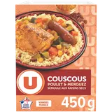 Plat cuisiné individuel Couscous légumes poulet semoule de blé et merguez 450g