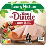 Blanc de dinde fumé fines tranches FLEURY MICHON x4 120g
