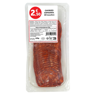 Chorizo Espagnol, 30 tranches,150g