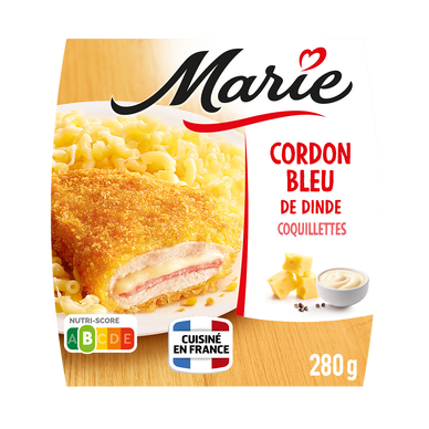 Cordon bleu et coquillettes au fromage MARIE, 280g