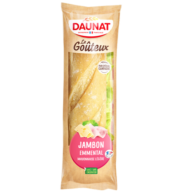 Sandwich baguette le goûteux jambon emmental DAUNAT, 220g