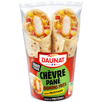 Wraps le chessy chèvre pané oignons frits sauce mustard DAUNAT 180g