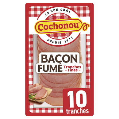 Bacon fumé - COCHONOU - 10 tranches - 100g