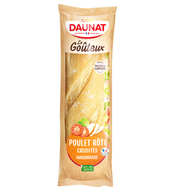 Sandwich baguette le goûteux poulet rôti mayonnaise DAUNAT, 220g