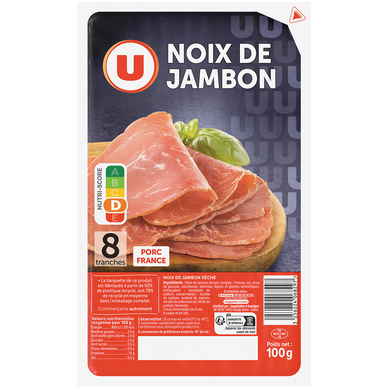 Noix de jambon - x8 tranches, 100g