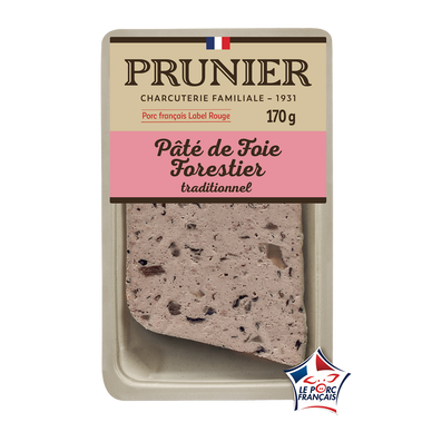 Pâté de foie forestier à l'ancienne en tranche Viande de Porc FrançaisPRUNIER, 170g