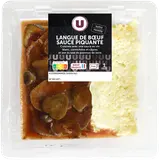 Langue de boeuf sauce piquante écrasé de pommes de terre, 1 part, 300g