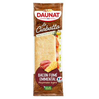 Sandwich Le ciabatta bacon emmental, DAUNAT, 200g