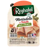 Mortadelle de dinde aux olives halal REGHALAL, 8 tranches, 120g