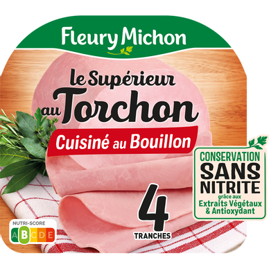 Jambon le torchon CSN FLEURY MICHON 4 tranches 140g