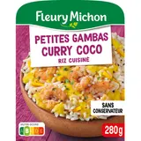 Plat cuisiné Individuel Petites Gambas curry coco FLEURY MICHON - 280g