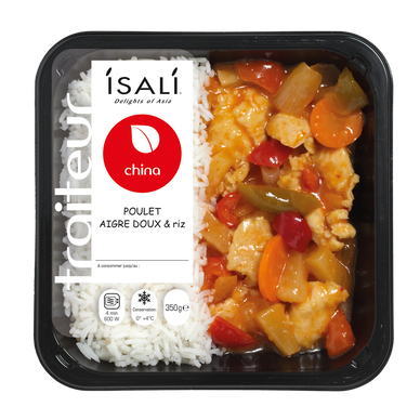 Poulet aigre doux et riz ISALI, 1 part, 350g