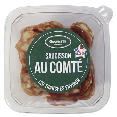 Bol de saucisson sec au comté, VPF, GOURMETS CHARCUTIERS, 120 tranchesenviron, 90g