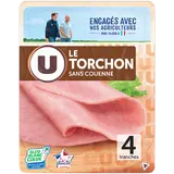 Jambon Supérieur sans couenne Torchon - BBC U x4 tranches, 160g