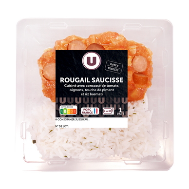 Rougail de saucisse et riz basmati, 1 part, 300g