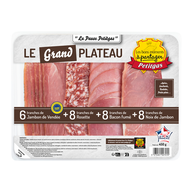 Plateau assortiment charcuteries PETITGAS 450g