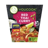 Filet de poulet et légumes,sauce curry épicée au lait de coco et riz YOUCOOK 430g