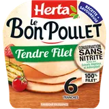 Tendre filet le bon poulet HERTA x6 tranches 195g