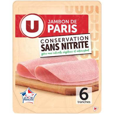 Jambon de Paris Conservation Sans Nitrite U 6 tranches 210g