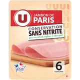 Jambon de Paris Conservation Sans Nitrite U 6 tranches 210g