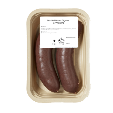 Boudin noir aux oignons à l'ancienne, VPF, 2 pièces