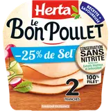 Le Bon poulet HERTA conservation sans nitrite 2 tranches 65g