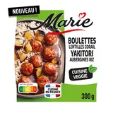 Boulettes aux lentilles corail sauce yakitori aubergine et riz MARIE 300g