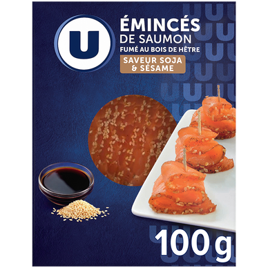 Emincés de saumon fumé sauce soja&sésame U 100g