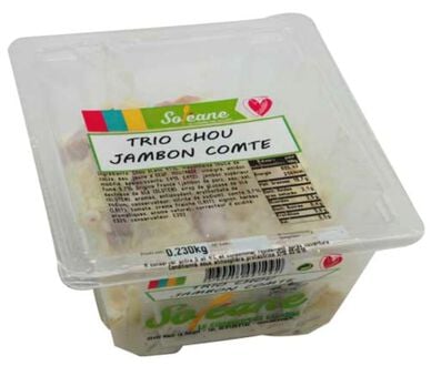 Trio de choux jambon et comté, SOLEANE, barquette de 230g