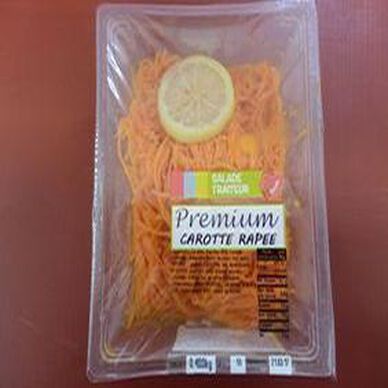 Carottes rapées variété nantaise SOLEANE, barquette 400g