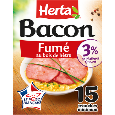 Bacon Fumé Tranches Fines HERTA x15 - 150g
