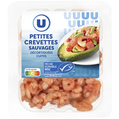 Crevettes sauvages décortiquées cuites  125g