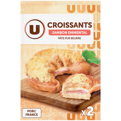 U Croissant jambon et emmental sauce Mornay 2x150g