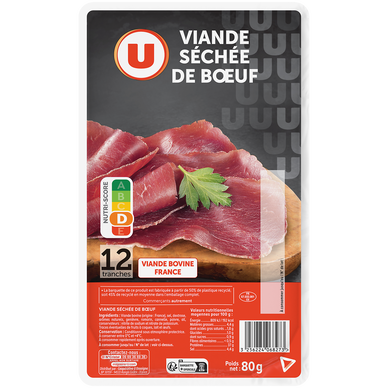 Viande séchée de boeuf U 12 tranches 80g