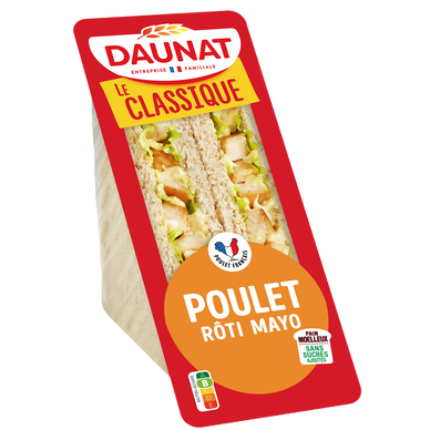 Sandwich triangle poulet rôti et mayonnaise DAUNAT, 160g