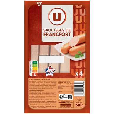 Saucisses de Francfort - x4, 240g