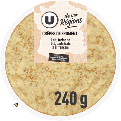 Crêpes de froment U SAVEURS barquette x6 240g