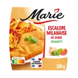 Plat cuisiné individuel Escalope Milanaise et spaghettis tomate basilic MARIE, 300g