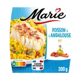 Plat cuisiné individuel Poisson à l'Andalouse, riz safrané et courgettes grillées MARIE, 300g