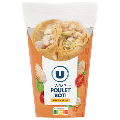 Sandwich Wrap poulet rôti caesar, 180g