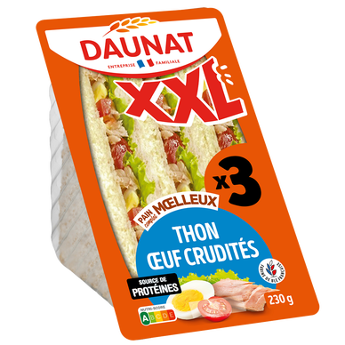 Sandwich triangle XXL thon crudités DAUNAT, 230g
