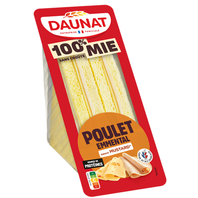 Sandwich le club loves mie poulet emmental DAUNAT, 140g