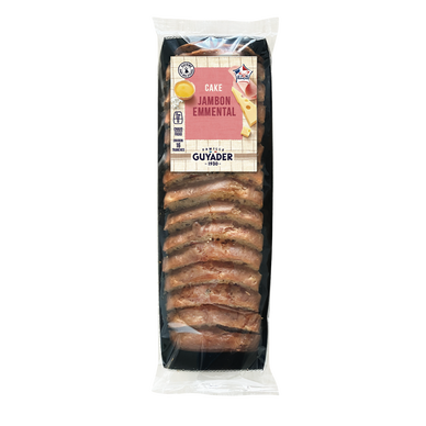 Cake tranché jambon emmental GUYADER, 16 tranches, 180g