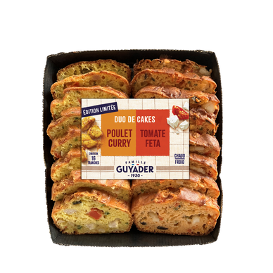 Duo de cakes tranchés tomate feta et poulet curry GUYADER 175g