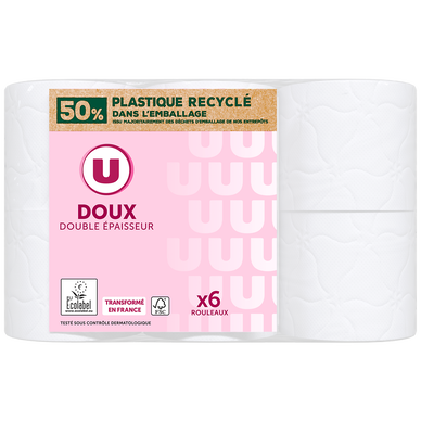 Papier toilette doux blanc 2 plis  x6 rouleaux