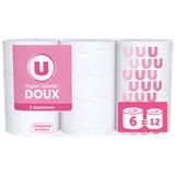 Papier toilette doux blanc 2 plis  6 maxi rouleaux