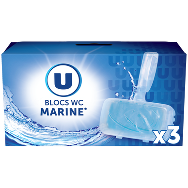 Bloc wc solide parfum marine  3x40g
