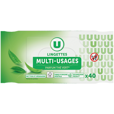Lingettes multi-usages parfum thé vert x40